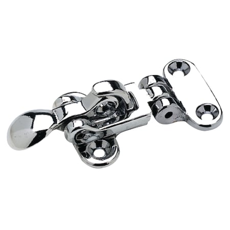 Seachoice Chrome Plated Brass Anti-Rattle Hatch Fastener, #8, 3-3/4" Lx1-7/8" W 35841